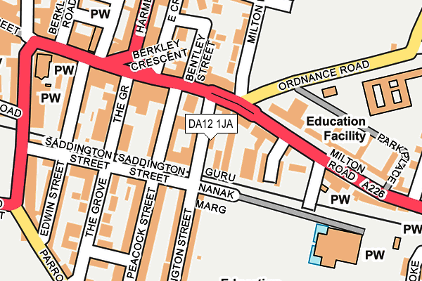 DA12 1JA map - OS OpenMap – Local (Ordnance Survey)