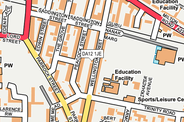 DA12 1JE map - OS OpenMap – Local (Ordnance Survey)