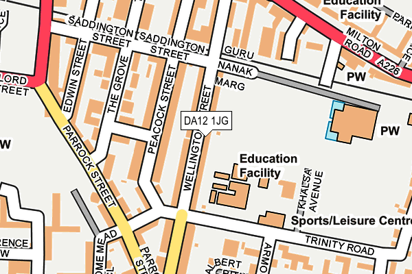 DA12 1JG map - OS OpenMap – Local (Ordnance Survey)