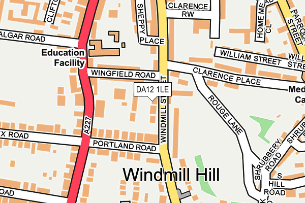 DA12 1LE map - OS OpenMap – Local (Ordnance Survey)
