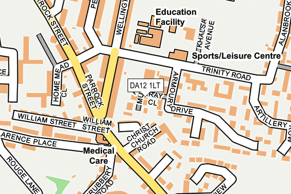 DA12 1LT map - OS OpenMap – Local (Ordnance Survey)
