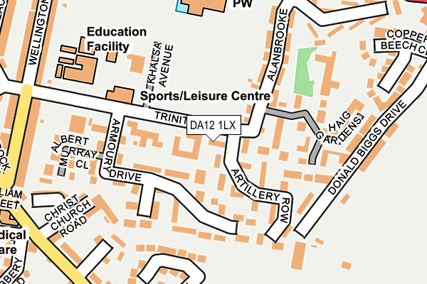 DA12 1LX map - OS OpenMap – Local (Ordnance Survey)