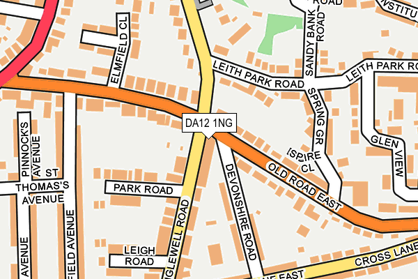 DA12 1NG map - OS OpenMap – Local (Ordnance Survey)