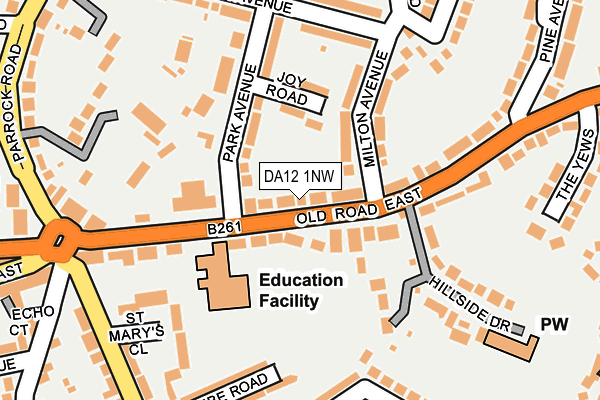 DA12 1NW map - OS OpenMap – Local (Ordnance Survey)