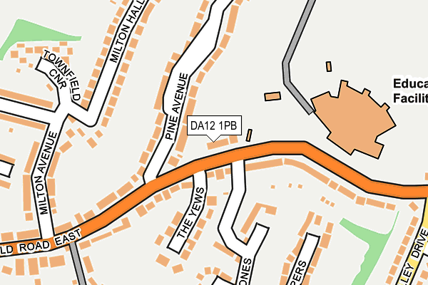 DA12 1PB map - OS OpenMap – Local (Ordnance Survey)