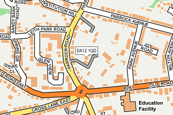DA12 1QD map - OS OpenMap – Local (Ordnance Survey)