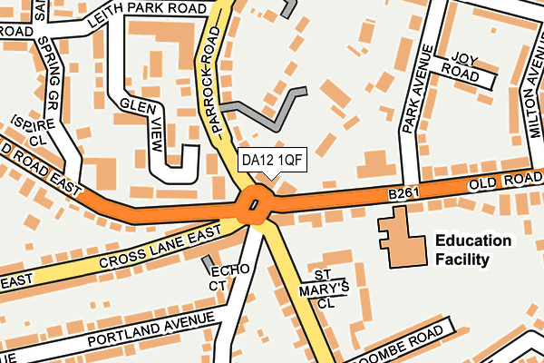 DA12 1QF map - OS OpenMap – Local (Ordnance Survey)