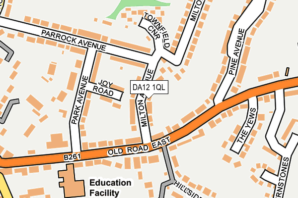 DA12 1QL map - OS OpenMap – Local (Ordnance Survey)