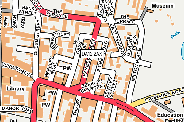DA12 2AX map - OS OpenMap – Local (Ordnance Survey)