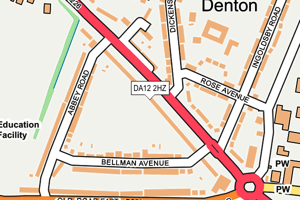 DA12 2HZ map - OS OpenMap – Local (Ordnance Survey)