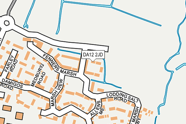 DA12 2JD map - OS OpenMap – Local (Ordnance Survey)