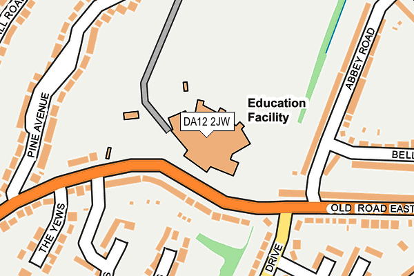 DA12 2JW map - OS OpenMap – Local (Ordnance Survey)