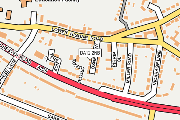 DA12 2NB map - OS OpenMap – Local (Ordnance Survey)