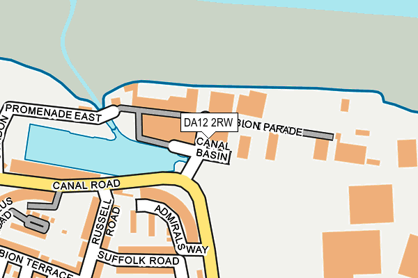 DA12 2RW map - OS OpenMap – Local (Ordnance Survey)