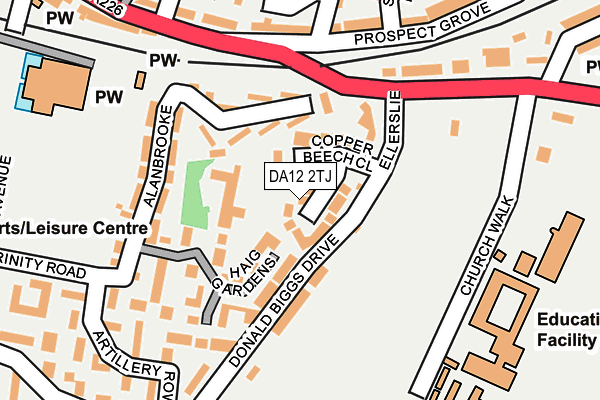 DA12 2TJ map - OS OpenMap – Local (Ordnance Survey)