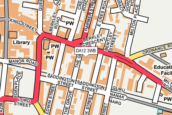 DA12 3WB map - OS OpenMap – Local (Ordnance Survey)