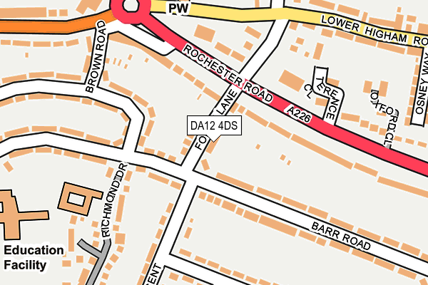 DA12 4DS map - OS OpenMap – Local (Ordnance Survey)