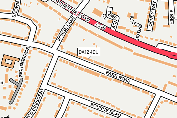 DA12 4DU map - OS OpenMap – Local (Ordnance Survey)