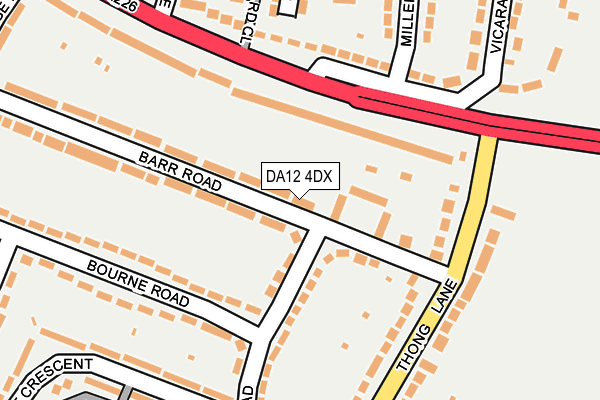 DA12 4DX map - OS OpenMap – Local (Ordnance Survey)