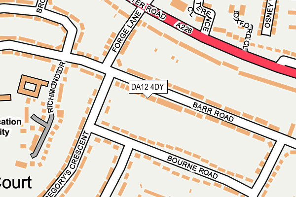 DA12 4DY map - OS OpenMap – Local (Ordnance Survey)