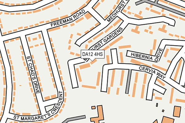 DA12 4HS map - OS OpenMap – Local (Ordnance Survey)