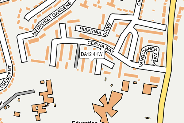DA12 4HW map - OS OpenMap – Local (Ordnance Survey)