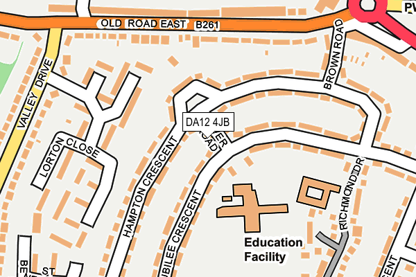 DA12 4JB map - OS OpenMap – Local (Ordnance Survey)