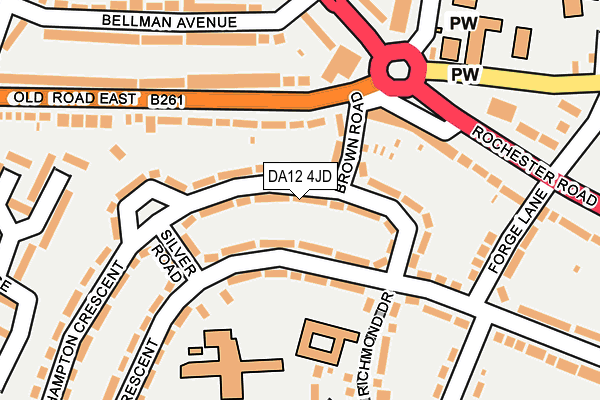 DA12 4JD map - OS OpenMap – Local (Ordnance Survey)