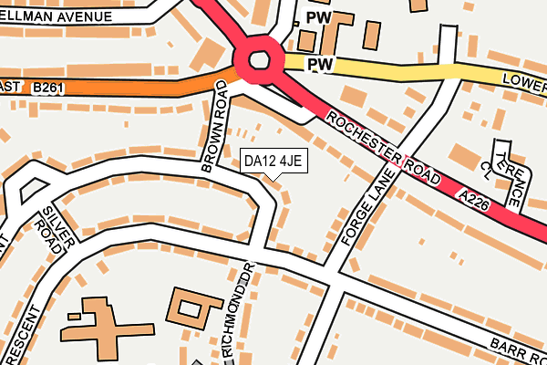 DA12 4JE map - OS OpenMap – Local (Ordnance Survey)