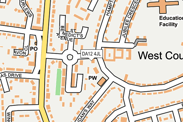 DA12 4JL map - OS OpenMap – Local (Ordnance Survey)