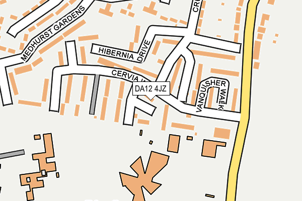 DA12 4JZ map - OS OpenMap – Local (Ordnance Survey)
