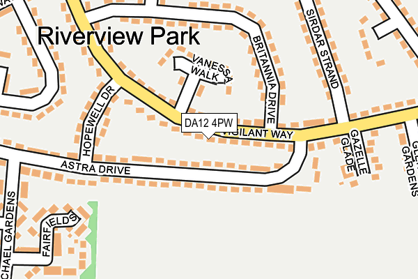 DA12 4PW map - OS OpenMap – Local (Ordnance Survey)