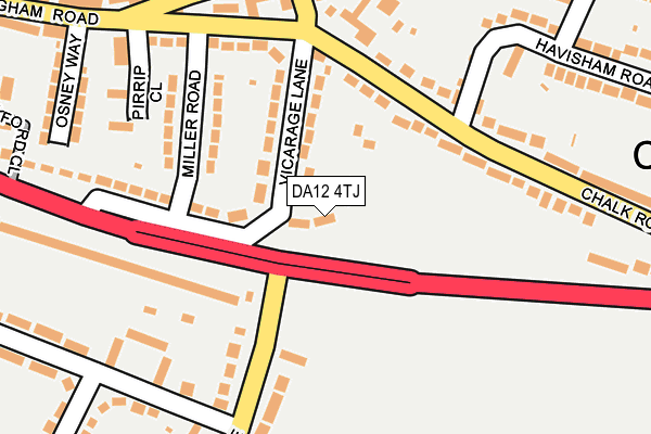 DA12 4TJ map - OS OpenMap – Local (Ordnance Survey)
