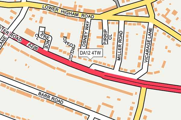DA12 4TW map - OS OpenMap – Local (Ordnance Survey)