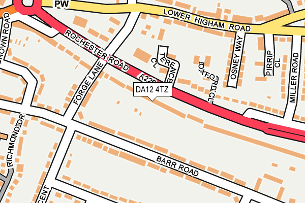 DA12 4TZ map - OS OpenMap – Local (Ordnance Survey)