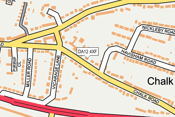 DA12 4XF map - OS OpenMap – Local (Ordnance Survey)