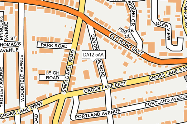 DA12 5AA map - OS OpenMap – Local (Ordnance Survey)