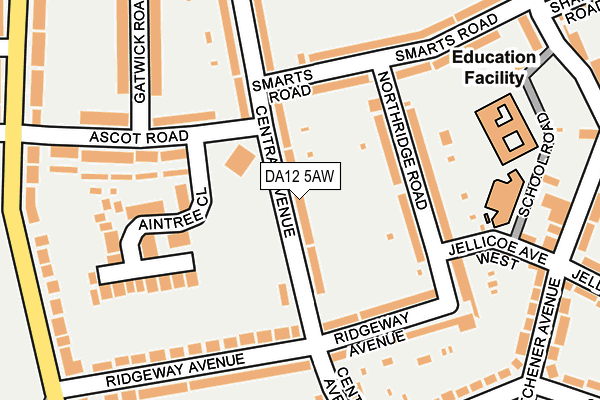 DA12 5AW map - OS OpenMap – Local (Ordnance Survey)