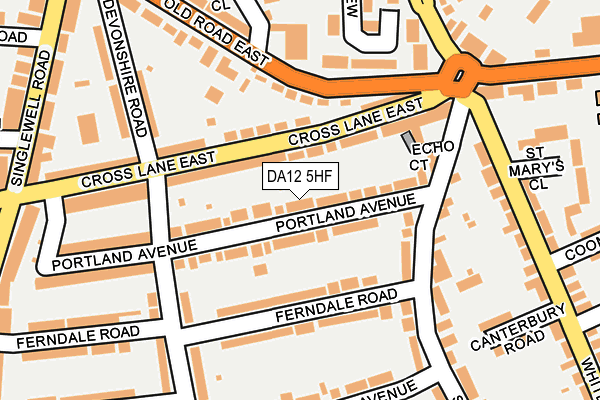 DA12 5HF map - OS OpenMap – Local (Ordnance Survey)