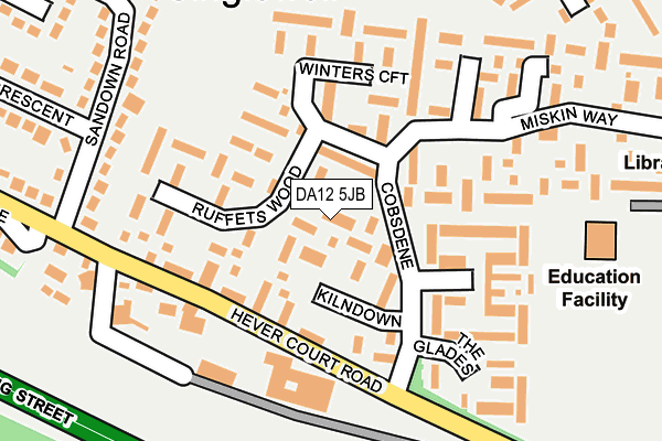 DA12 5JB map - OS OpenMap – Local (Ordnance Survey)