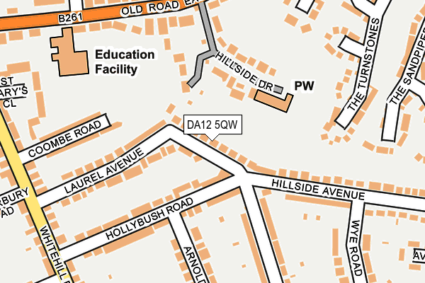 DA12 5QW map - OS OpenMap – Local (Ordnance Survey)