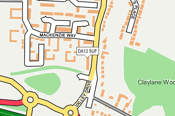 DA12 5UF map - OS OpenMap – Local (Ordnance Survey)