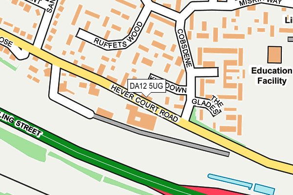 DA12 5UG map - OS OpenMap – Local (Ordnance Survey)