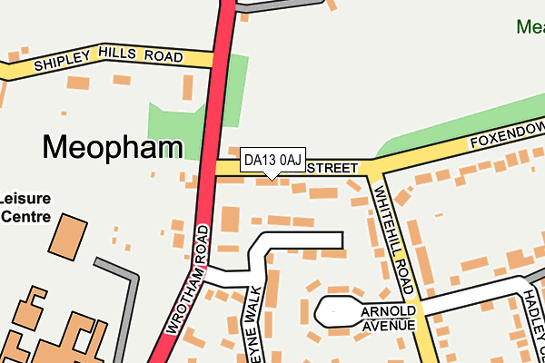 DA13 0AJ map - OS OpenMap – Local (Ordnance Survey)