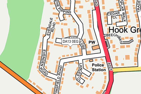 DA13 0EG map - OS OpenMap – Local (Ordnance Survey)