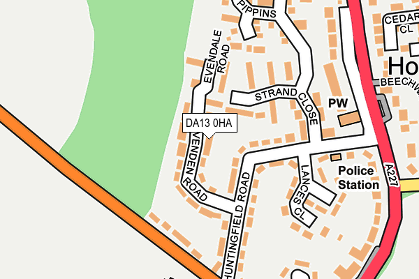 DA13 0HA map - OS OpenMap – Local (Ordnance Survey)