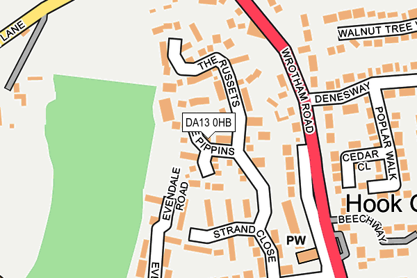 DA13 0HB map - OS OpenMap – Local (Ordnance Survey)