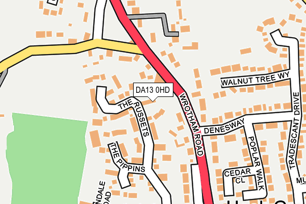 DA13 0HD map - OS OpenMap – Local (Ordnance Survey)