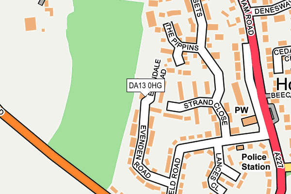 DA13 0HG map - OS OpenMap – Local (Ordnance Survey)