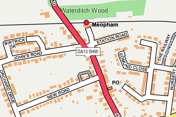 DA13 0HW map - OS OpenMap – Local (Ordnance Survey)